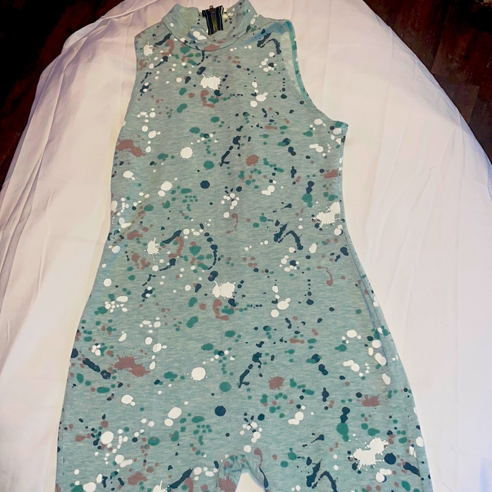 Brand: Fashion Nova, Size:Medium, Color:Mint Green w/ white, black, purple spots